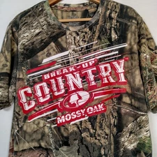 Mossy Oak Break Up Country Camo Shirt Men Large Tree Camouflage Hunting Hunt