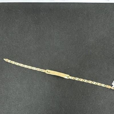 Gravierbares 14K dreifarbiges Gold Valentino ID Armband massive Glieder 7''