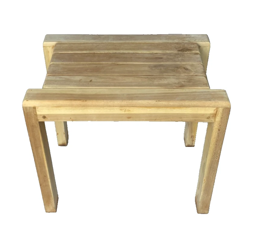 Taburete de banco de madera vintage hecho a mano BROYHILL rústico campo ~ ¡Bonito! Foto 4 de 4