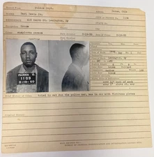 1950 Parma Ohio POLICE MUG SHOT Earl Davis Jr. LEXINGTON KY Penitentiary Card