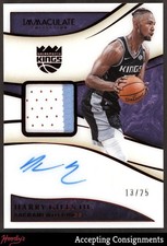 2019-20 Immaculate Red #31 Harry Giles III GAME-USED PATCH AUTO 13/25 KINGS