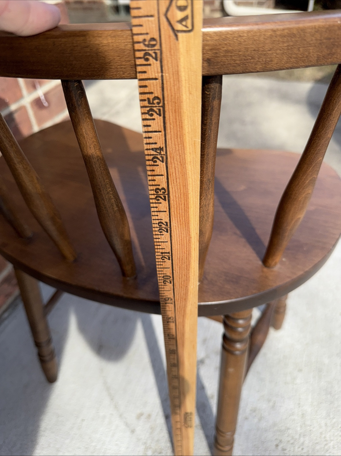 Mid Century Kidney Bean Walnut Spindle Back Vanity Chair Stool Bench Seat