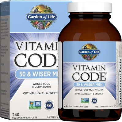 Garden of Life Multivitamin - Vitamin Code 50 & Wiser Men's , 240 Count  BB 5/2