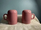 Fiesta SALT / PEPPER SHAKERS peony pink  Stove Top 4 3/4” T And 3” Round
