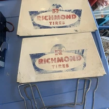 Vintage Richmond Tire Metal Holder W/Brackets Original!
