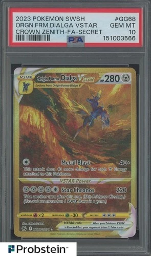 2023 Pokemon Crown Zenith #GG68 Origin Forme Dialga VSTAR PSA 10