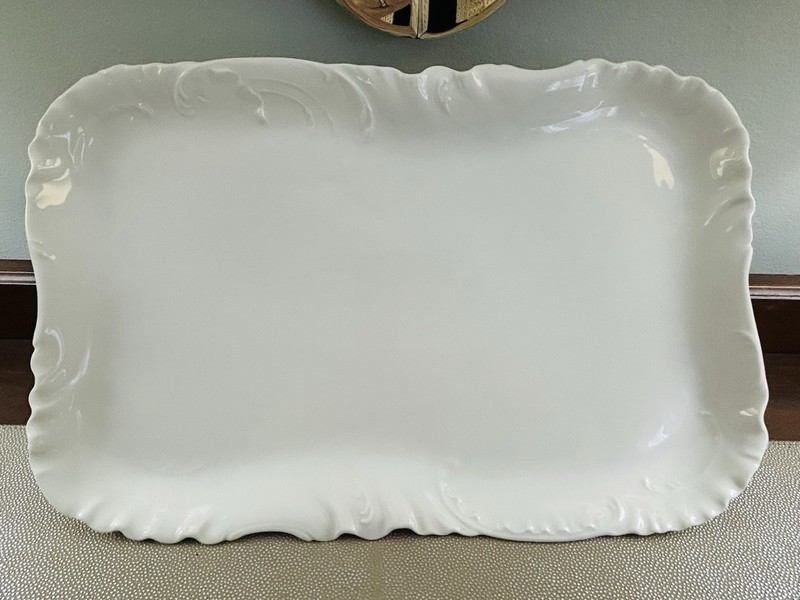 Antique H&C France Haviland Limoges Marseille Embossed Platter 14.25”