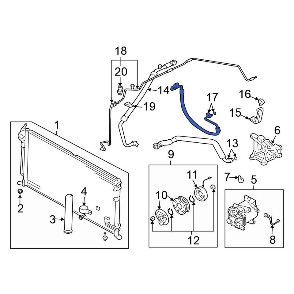 For Mitsubishi Galant 2004-2006 Mitsubishi MN121046 A/C Refrigerant Hose - Изображение 3 из 3