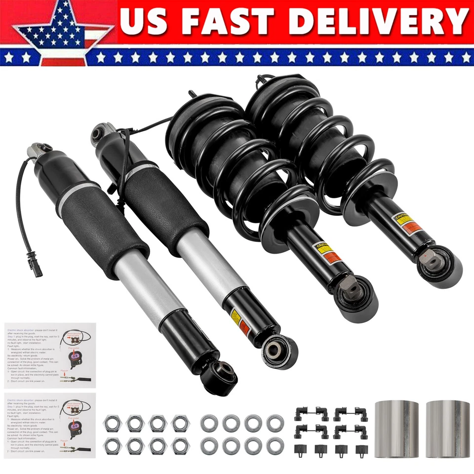 FRONT Strut Assy + REAR shock Absorber For Cadillac Escalade Suburban Yukon GMC - Image 2 of 4