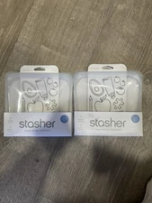 2 Pack!! Stasher Clear Silicone Reusable Sandwich Storage Bags.