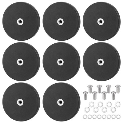 Hejo 8 Stück Neodym Magnete Gummiert, Ø 43Mm Mit M6 Außengewinde, Magnete Mit Ge