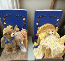 Vintage Home Sweet Home Teddy Bear Bookends
