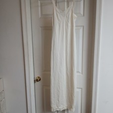 Vintage Rare Lane Bryant Ivory Nylon Peignoir Chemise Nightgown Gown 38 Bust L