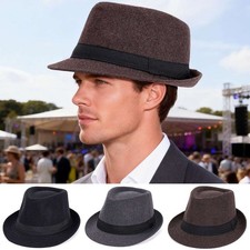 Jazz Cuban Fedora Trilby Hat - Winter Felt Cap, Short Brim for Men Women