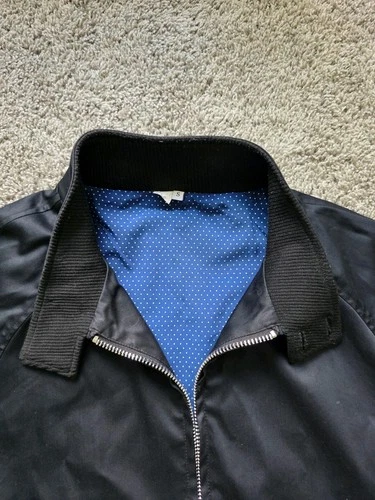 State & Liberty Full Zip Bomber Jacket Harrington SMALL S Navy Blue NYLON Cotton image 7