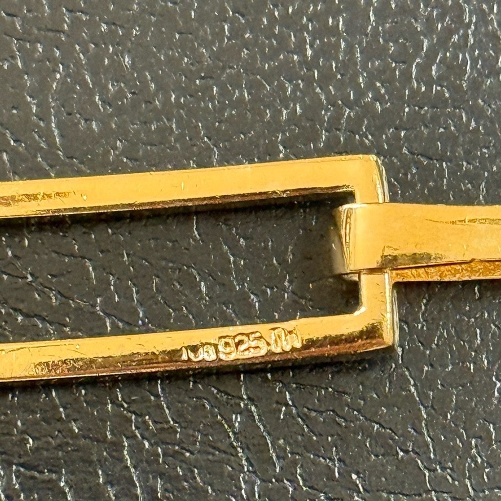 Gold Plated Sterling Silver Rectangular Pendant S… - image 4