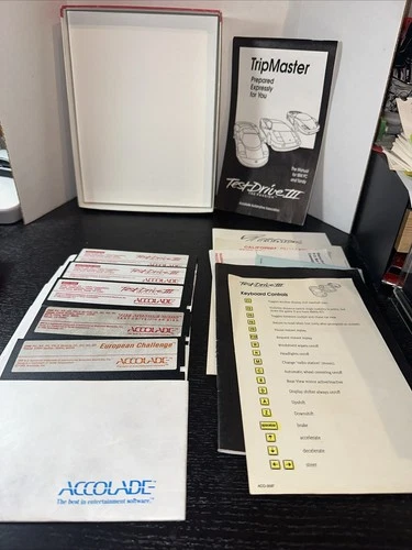 Test Drive III 3: The Passion Accolade 1990 Big Box IBM PC (Missing 5 1/4 disks)