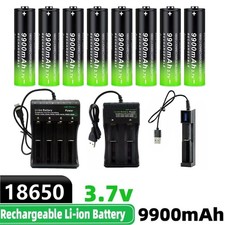 1 10Pc 3.7V 9900mAh Rechargeable Button top Li-ion Batteries High Capacity
