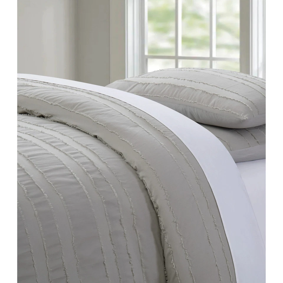 Juego de funda nórdica Silver Orchid Christopherson Stripe de 3 piezas Foto 4 de 4