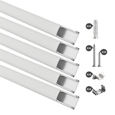 5x1m LED Aluprofil Aluminium Profile Alu Leiste Eloxiert U-form für LED-Streifen