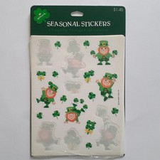 Vintage Hallmark St Patrick's Day Leprechaun Stickers - Open Package