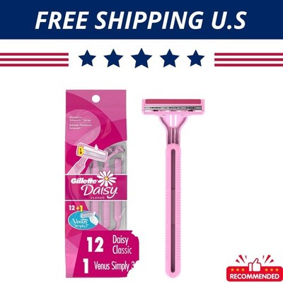 Gillette Venus Daisy Classic Disposable Razors for Women, 18 Count, Hair Removal