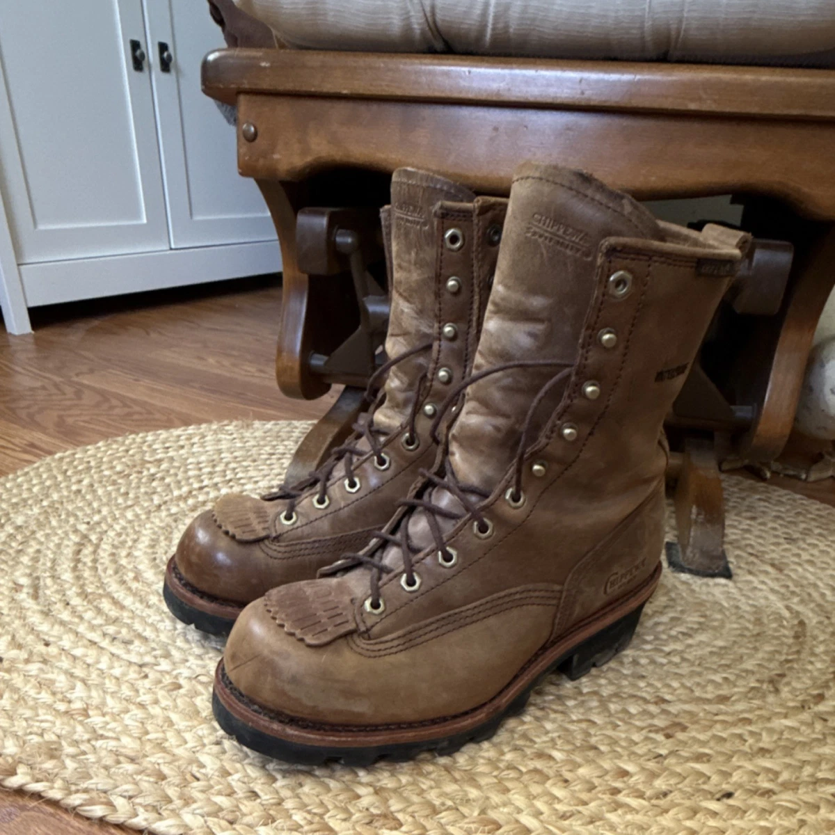 Brown Chippewa Leather Boots for Men for Sale | Shop New  display picture 1