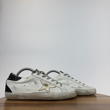 Sneaker donna Golden Goose Super-Star classiche in pelle bianco/nero taglia EU 40