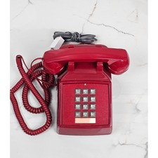 VTG Cortelco Red Touch Tone Amplified Desk Phone 250047-VBA-20M Assembled in USA