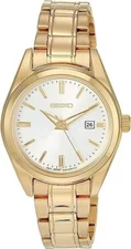 New Women's Seiko Essentials Gold-Tone Stainless Steel Bracelet Watch SUR632