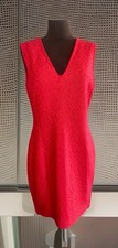 St. John Refined Knit Sheath Dress Knee-Length Sleeveless in Poppy Size 6