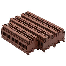 Lot of 69x ABB Entrelec M4/6 60947-7-1 DIN Rail Terminal Blocks - Brown