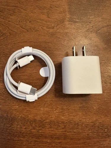 Brand New 20W Genuine OEM Apple iPhone Fast Charger & USB-C To USB-C Cable 3ft
