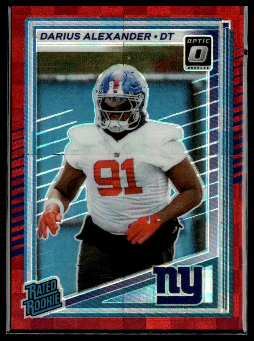 2025 Donruss #379 Darius Alexander Optic Rated Rookies Preview Red Pandora