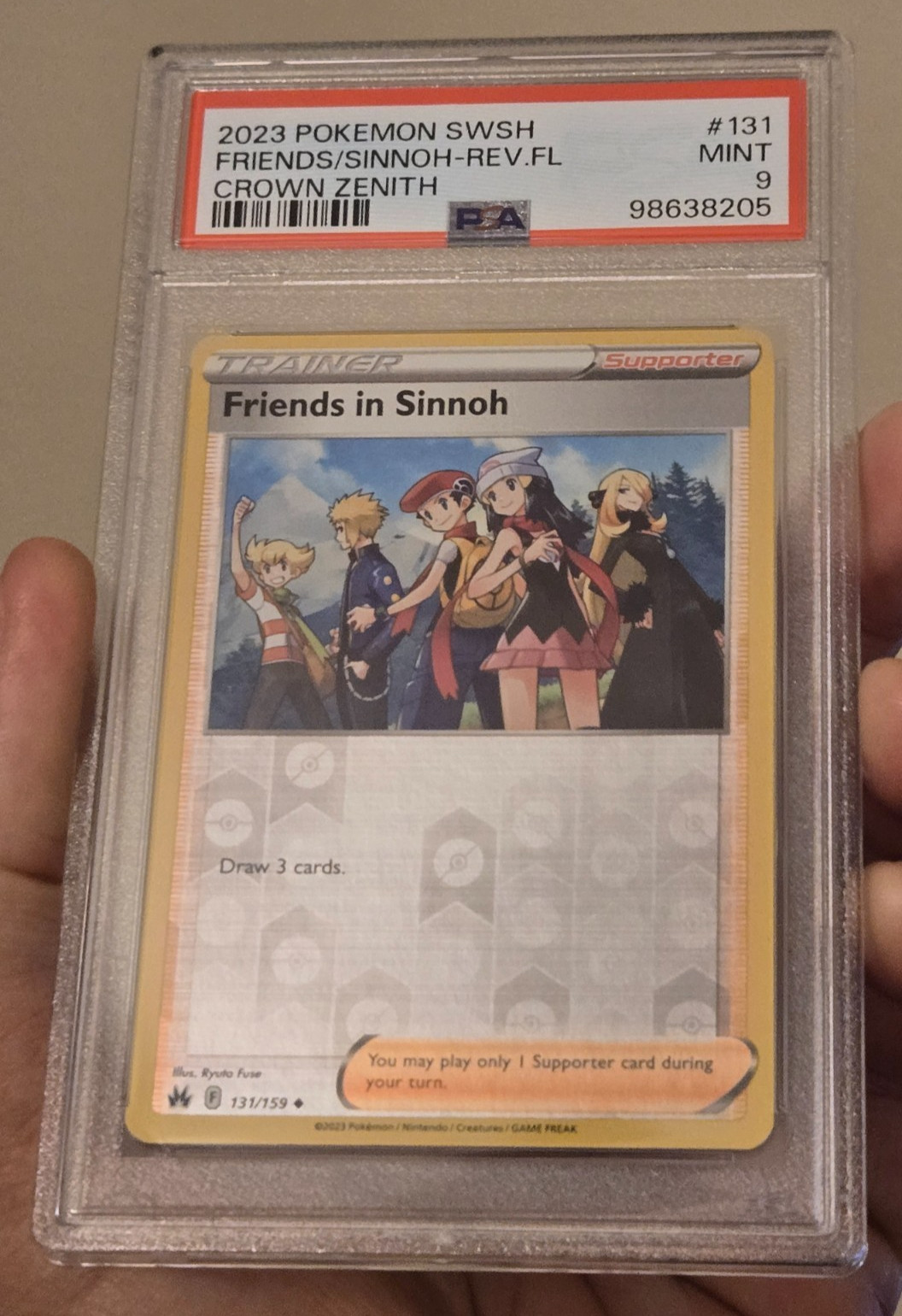 2023 POKEMON FRIENDS IN SINNOH 131/159 REVERSE FOIL SWSH CROWN ZENITH PSA 9 MINT