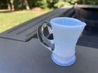 Vintage Fenton Art Glass Mini White Pitcher /  Miniature #37