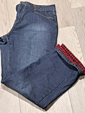 Natural Reflections Women Denim Jeans Red Plaid Lining Size 14 Ohio Winter Warm
