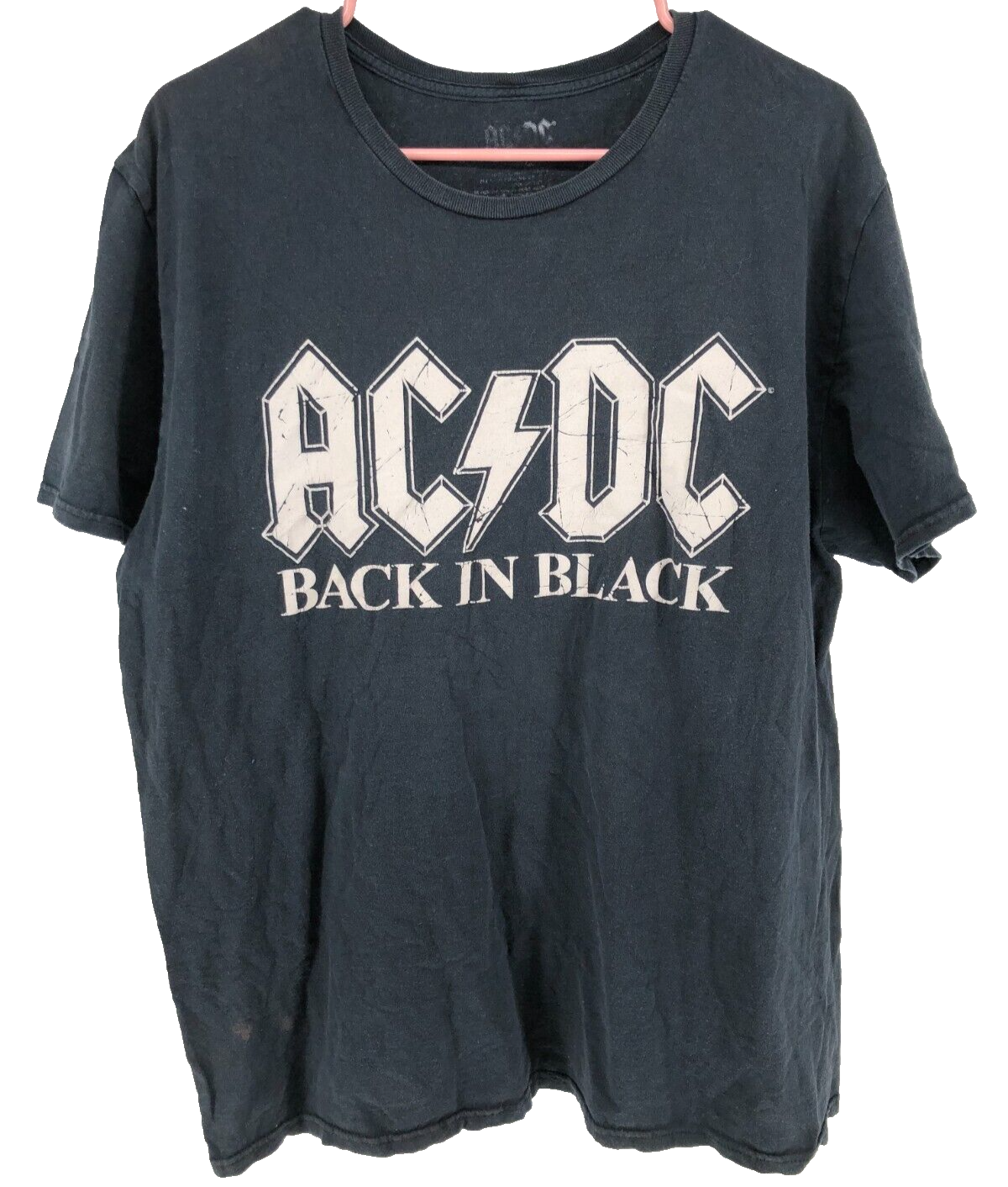 ACDC Back in Black Classic Rock World Tour T-Shirt Men's Size XL Black