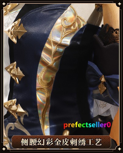 Genshin Impact Navia Vestido Falda Cosplay Disfraz Sombreros Conjuntos Ropa para mujer - Imagen 11 de 24
