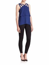 NEW BCBG MAX AZRIA BLUE DEPTH JULIYA MULTI-STRAP LAYERED TOP WQR1V029/S423A SZ S