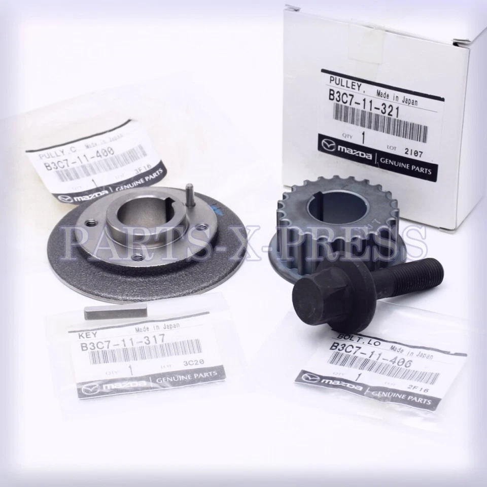 OEM MAZDA CRANKSHAFT PULLEY + KEY PIN + TIMING BELT PULLEY + WHEEL HUB BOLT KIT - Изображение 3 из 4