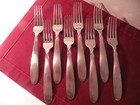Set Of 8 Dinner Forks Towle Satin Glossy Ribbon Accent Stainless Pattern? 8 1/8"
