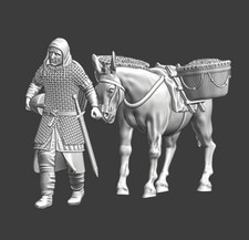 Northern Crusades Miniatures Medieval Crusader Walking w Donkey Vignette 28mm 
