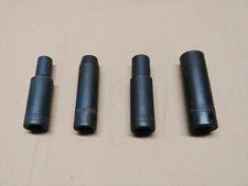 Armstrong & Wright 1/2" Dr. Deep Impact Sockets 4 pc 3-8, 7/16, 1/2 & 1 1/16 USA