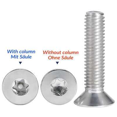 Metric Stainless Steel Torx Countersunk Machine Screws - M2 To M8, A2-70 (304) - DIN 965 - View #3