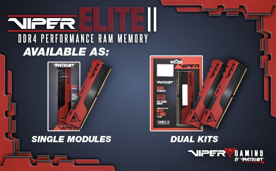 Patriot Viper Elite II 32GB (2 x 16GB) PC4-32000 (DDR4-4000) UDIMM