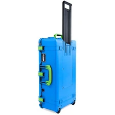 Electric Blue & Lime Green Pelican 1615 Air case No Foam.  With wheels.