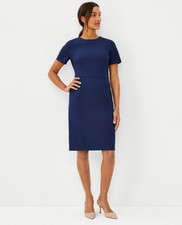 NEW ANN TAYLOR $159 PURE SAPPHIRE BI-STRETCH SHORT SLEEVE SHEATH DRESS SZ 10