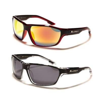 X Loop Sunglasses Mirror Sport Baseball Golf Cycling Driving Plastic Frame Men.