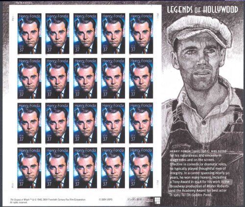 2005 Henry Fonda: Legends of Hollywood, Sheet of 20 x 37 Cent Stamps, Sc 3911 - Picture 1 of 1